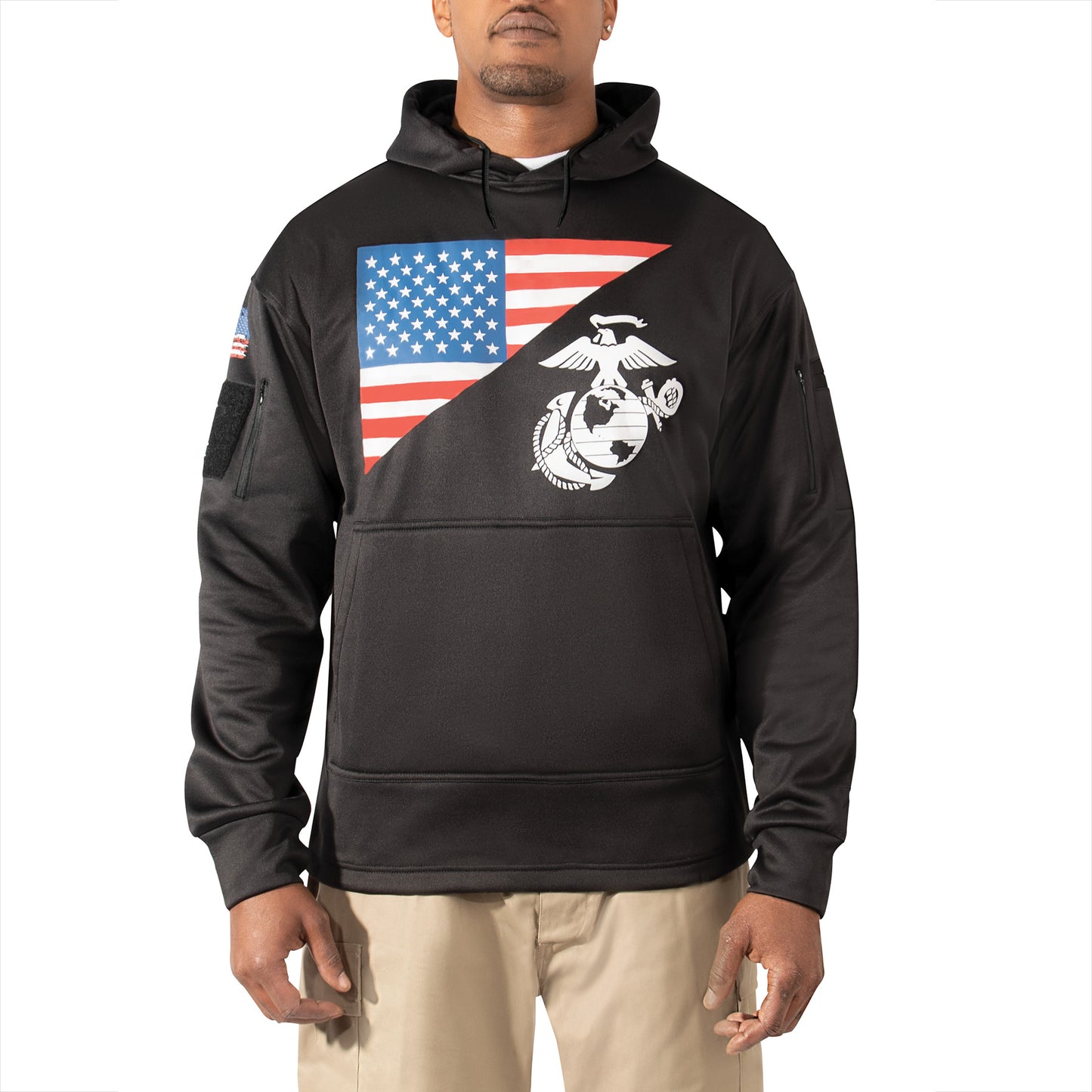 Hoodie: US Flag / USMC Eagle, Globe, & Anchor Concealed Carry Hoodie