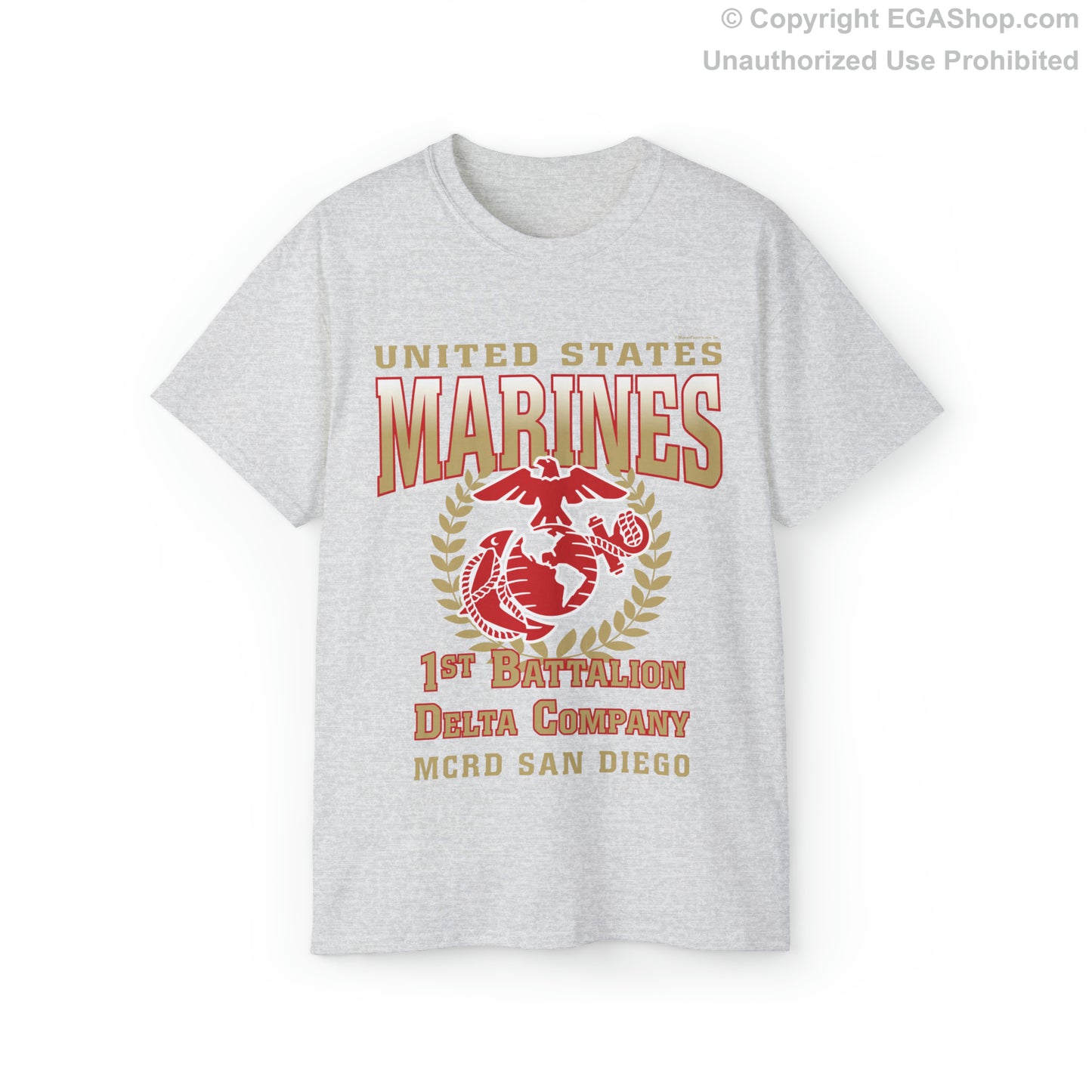 T-Shirt: Delta Co. MCRD San Diego (EGA + Back Proud Family)