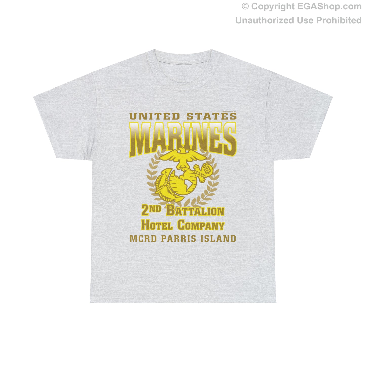 T-Shirt: Hotel Co. MCRD Parris Island (EGA + Back Proud Family)