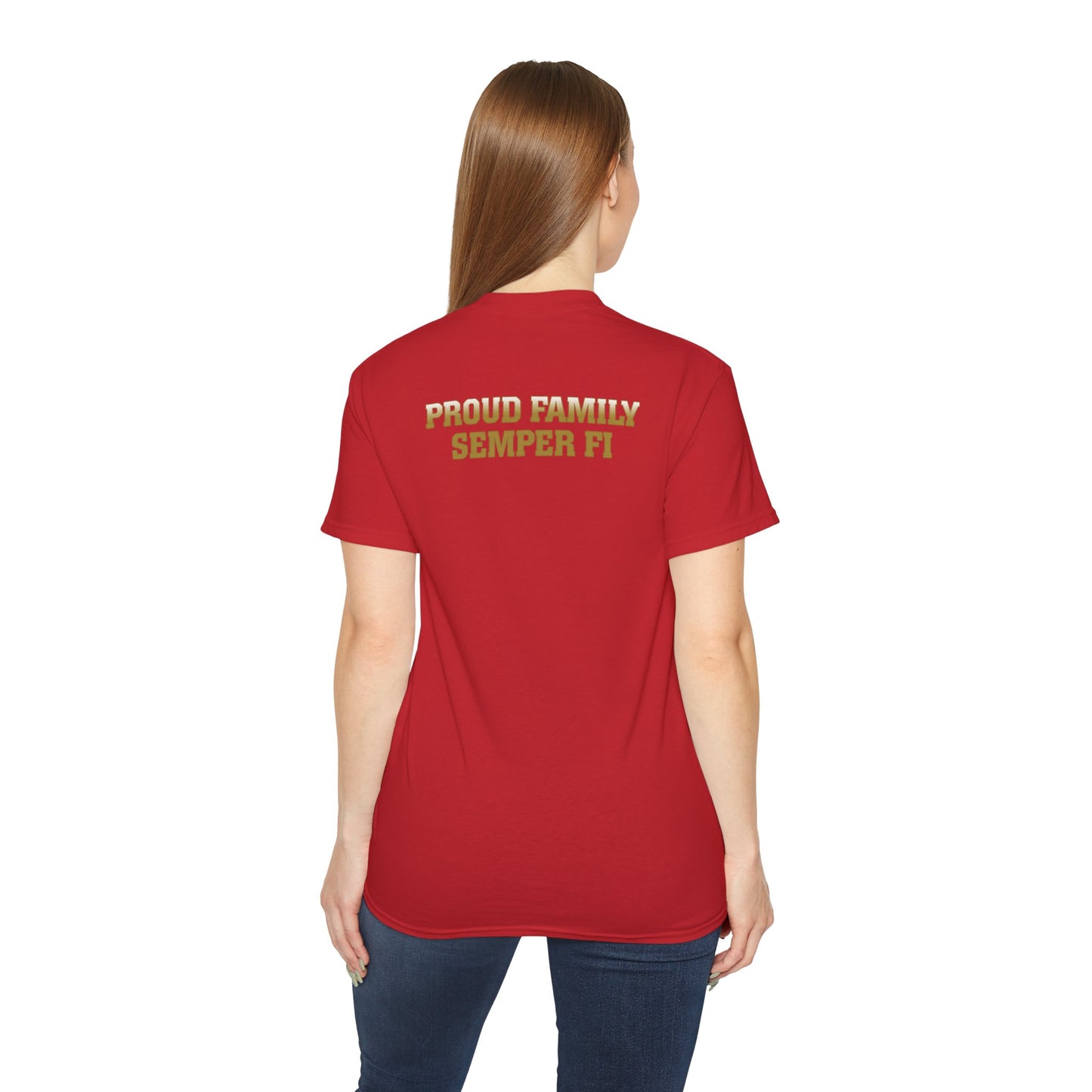 T-Shirt: Alpha Co. MCRD Parris Island (EGA + Back Proud Family)
