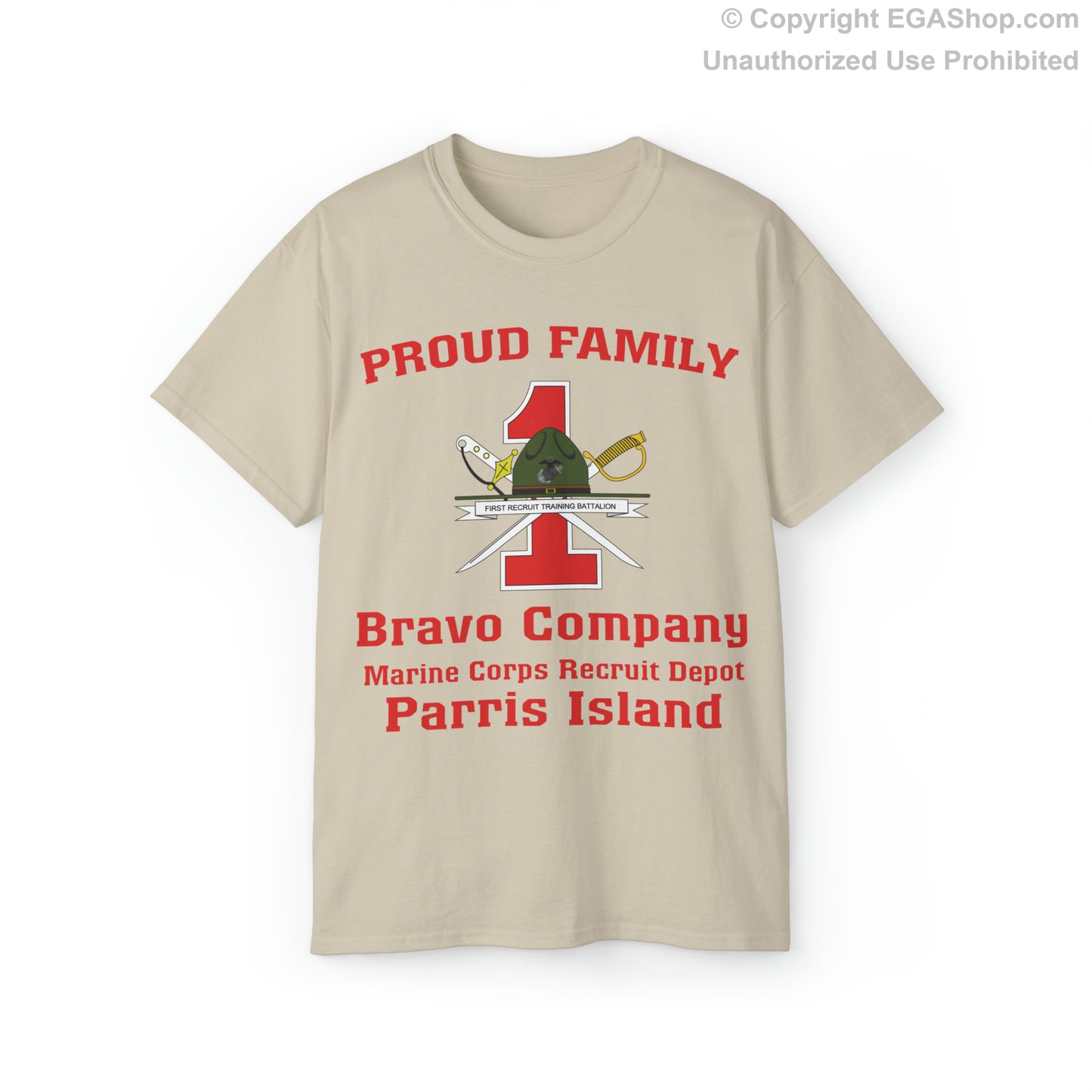 T-Shirt: Bravo Co. MCRD Parris Island (1st Battalion Crest)