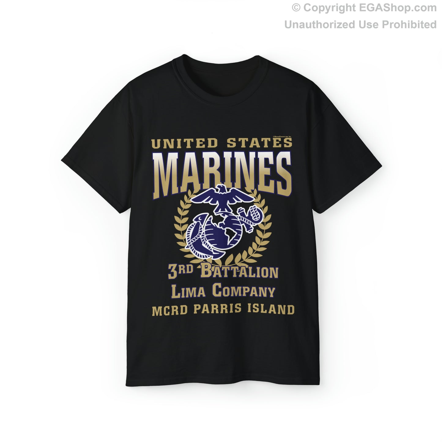 T-Shirt: Lima Co. MCRD Parris Island (EGA + Back Proud Family)