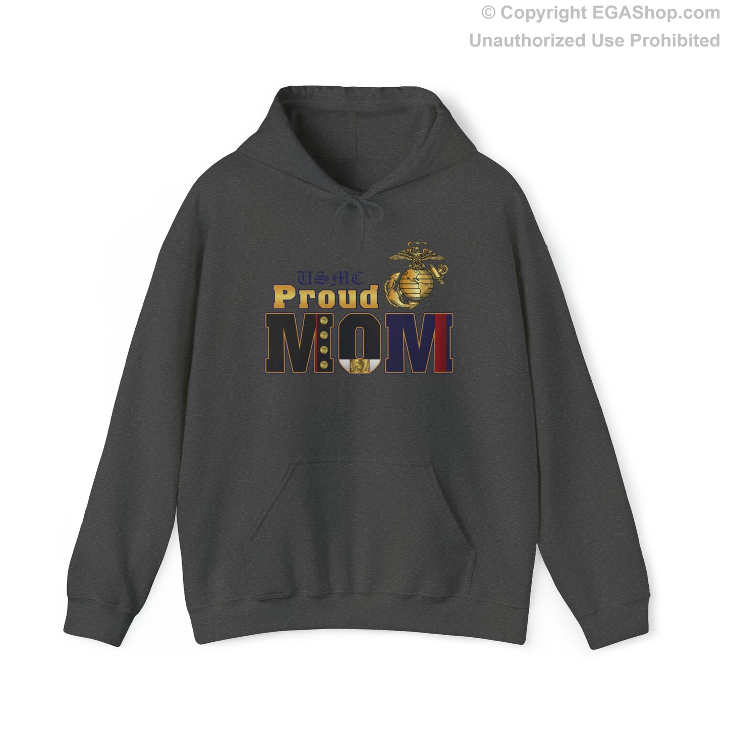 Hoodie: Dress Blue Proud Mom (Your Choice of Colors)