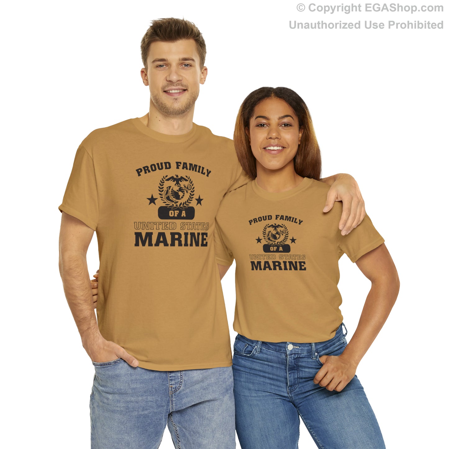 T-Shirt: Proud Family of a Marine (Varsity Style, Color Choices)