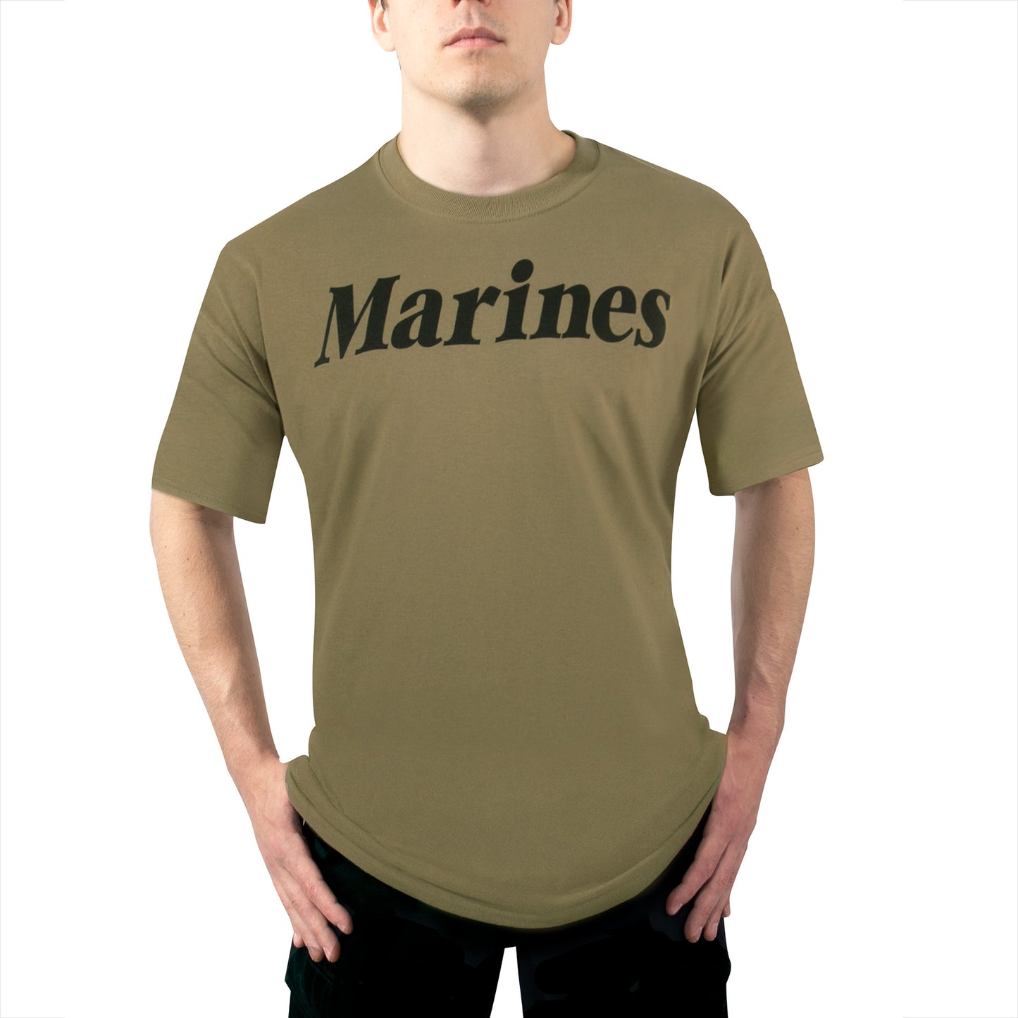 T-Shirt: Marines on Coyote Brown