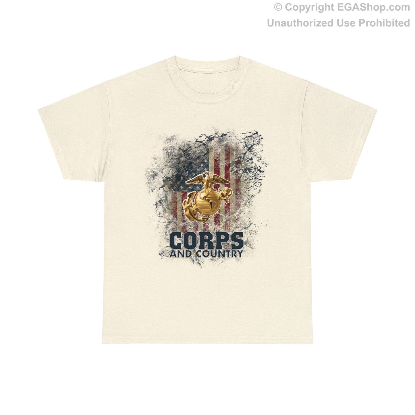 T-Shirt: Corps and Country with American Flag and EGA
