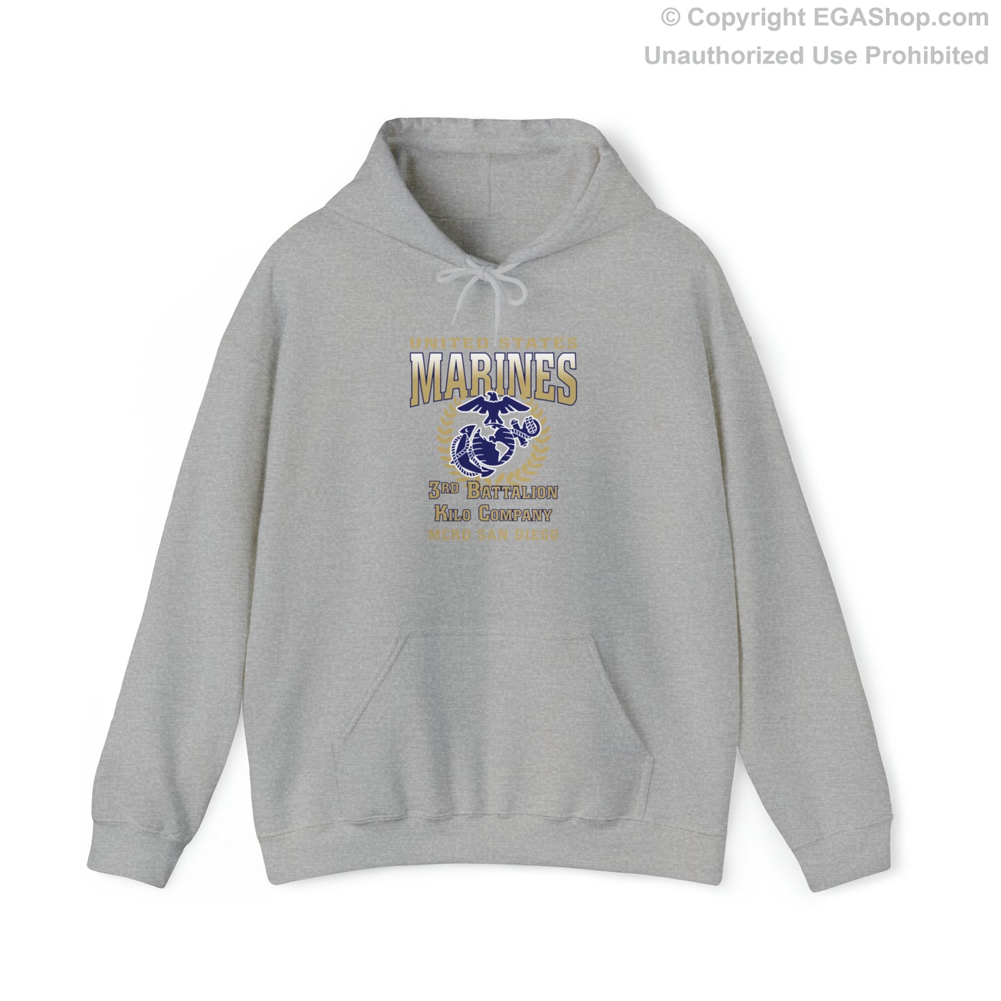 Hoodie: Kilo Co. MCRD San Diego (EGA + Back Proud Family)