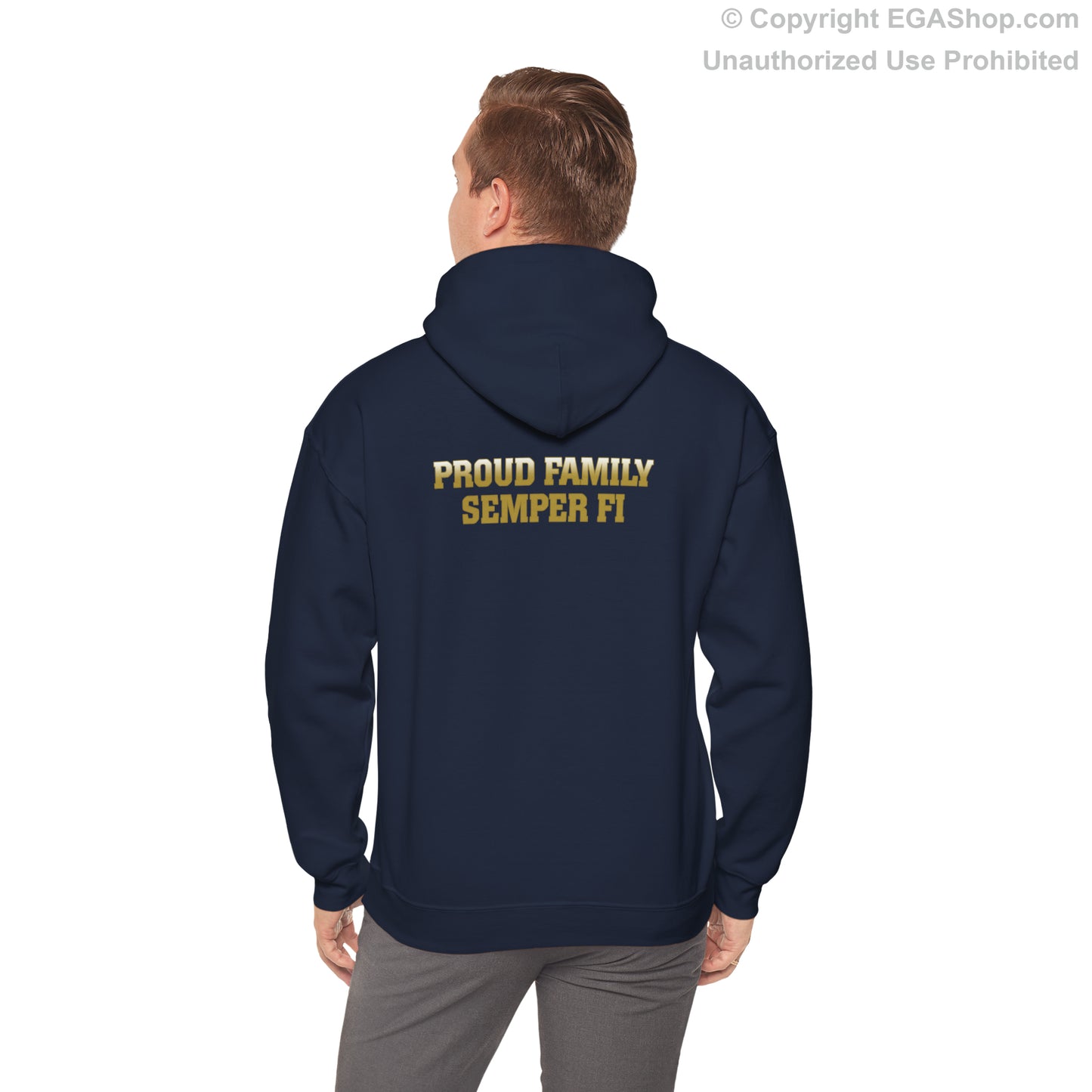 Hoodie: Mike Co. MCRD San Diego (EGA + Back Proud Family)