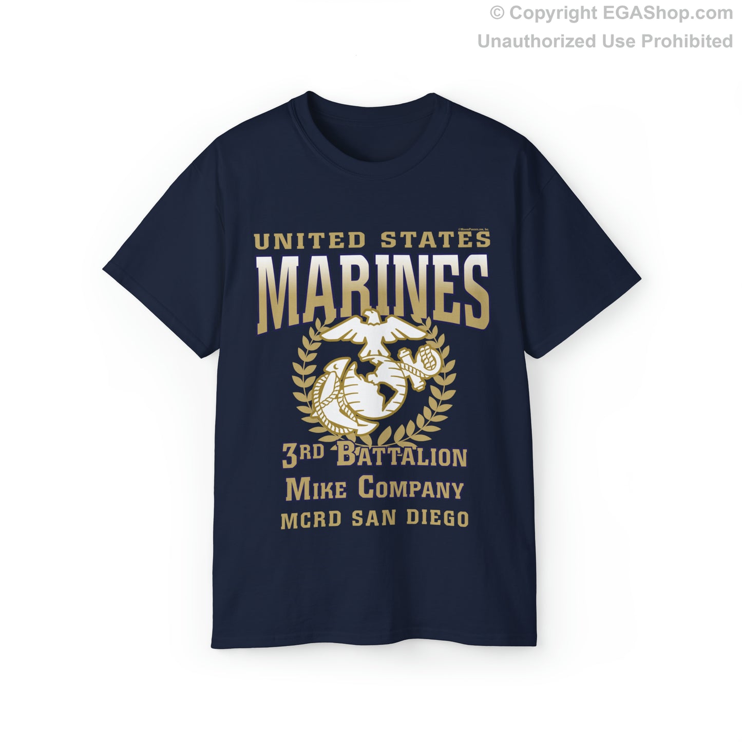 T-Shirt: Mike Co. MCRD San Diego (EGA + Back Proud Family)