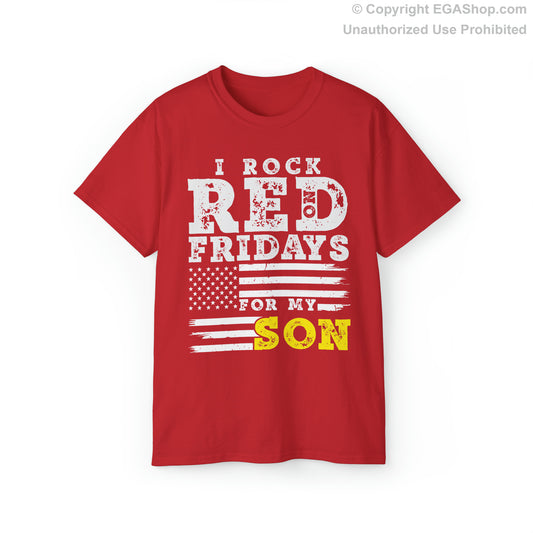 T-Shirt, Unisex: Rock Red For My Son