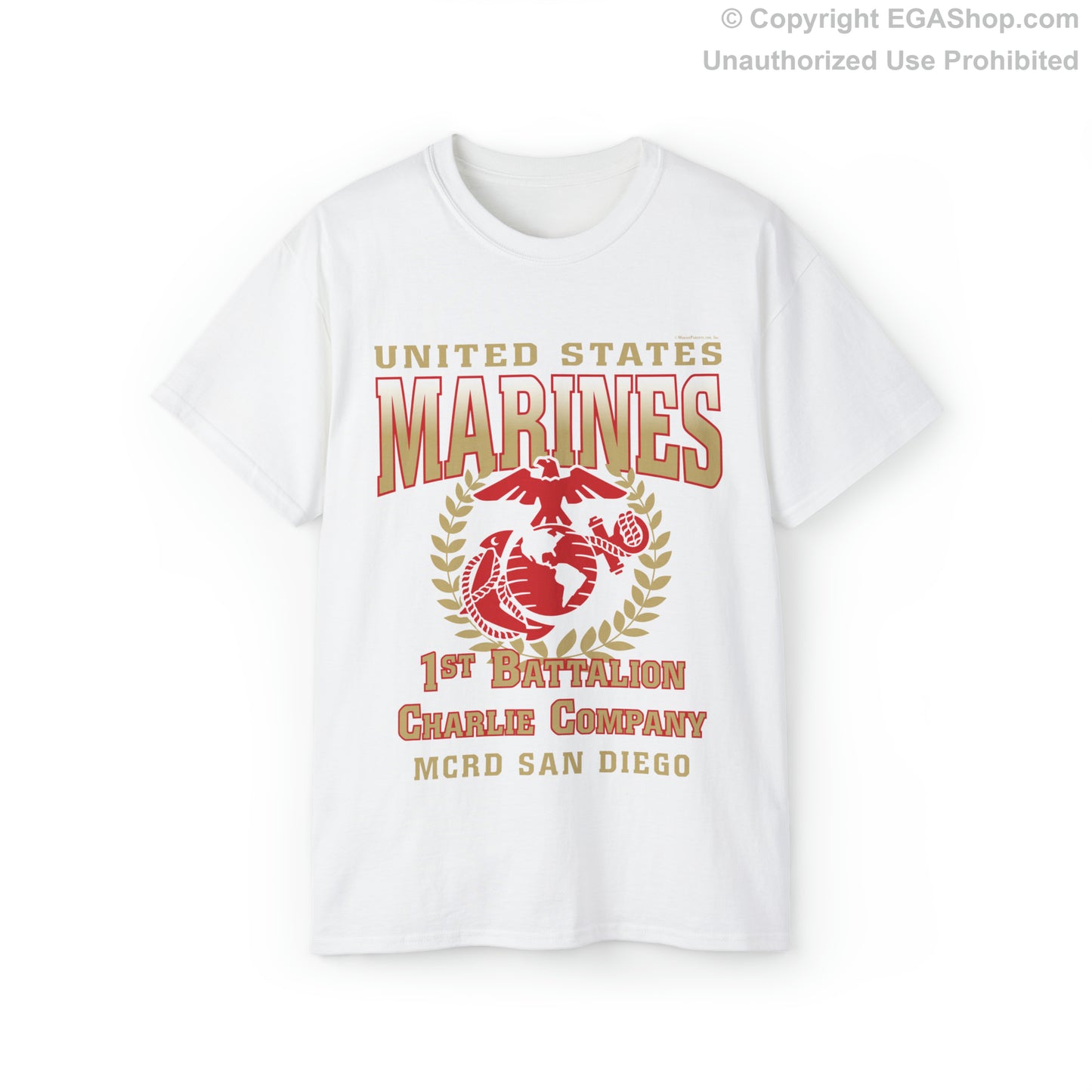 T-Shirt: Charlie Co. MCRD San Diego (EGA + Back Proud Family)