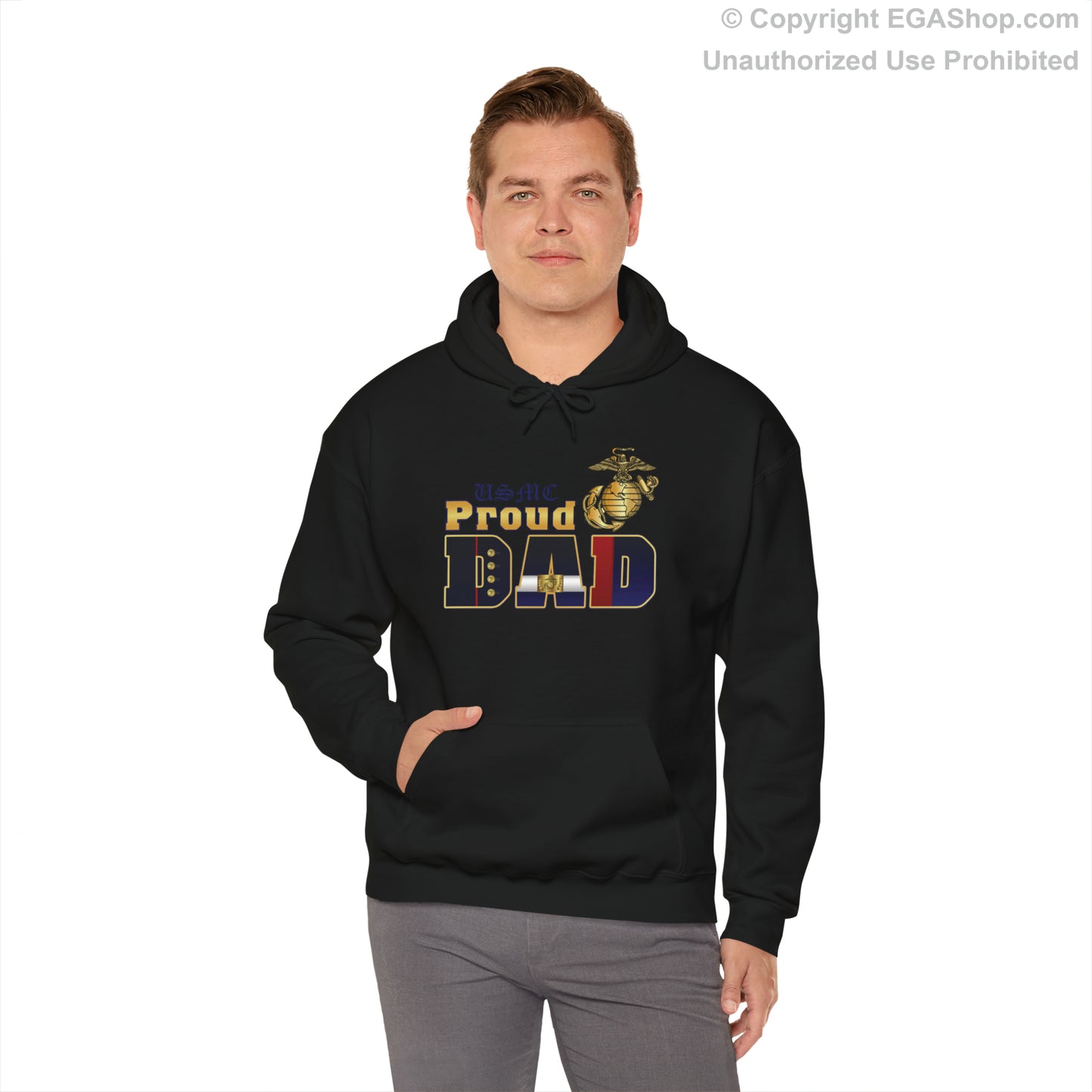 Hoodie: Dress Blue Proud Dad (Your Choice of Colors)