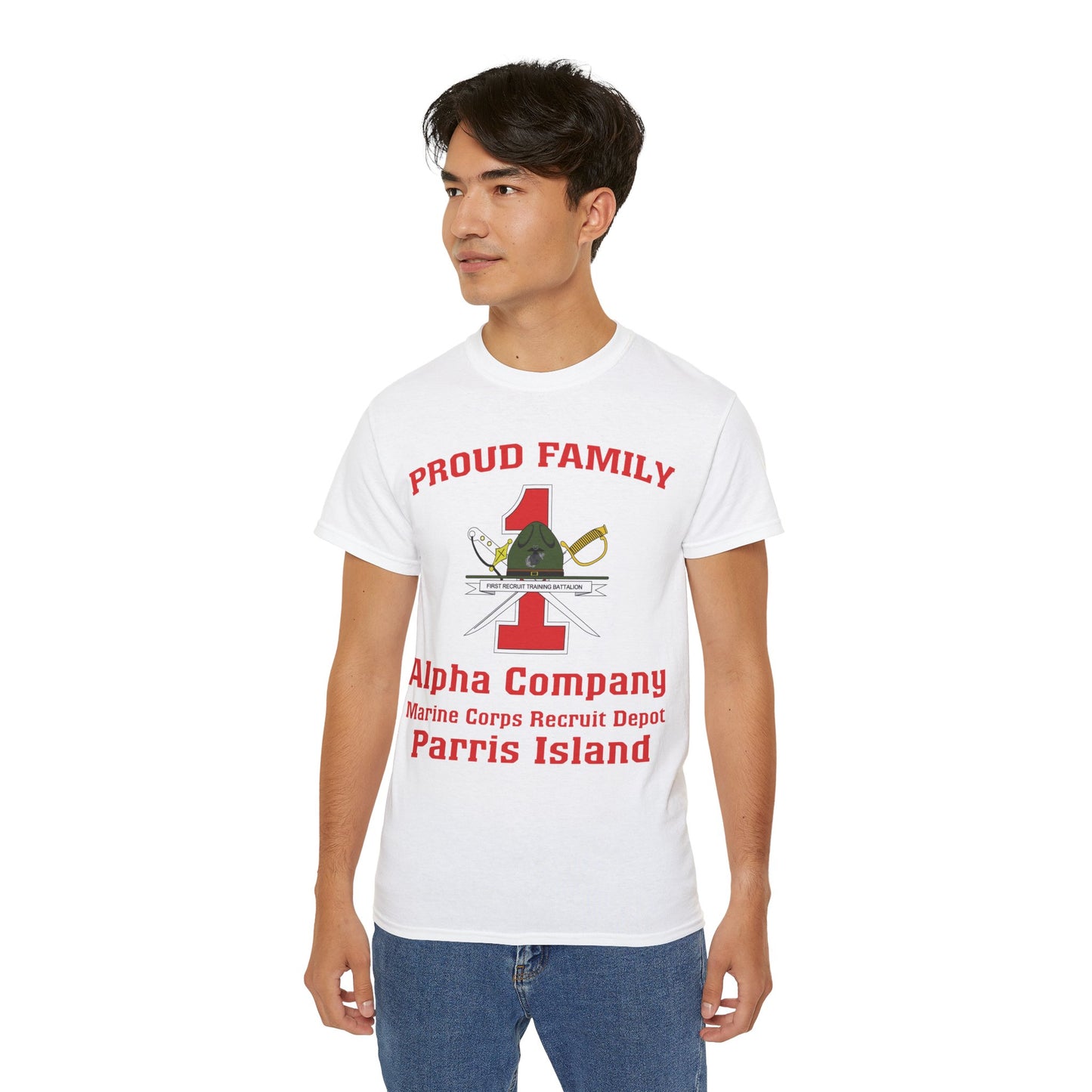 T-Shirt: Alpha Co. MCRD Parris Island (1st Battalion Crest)