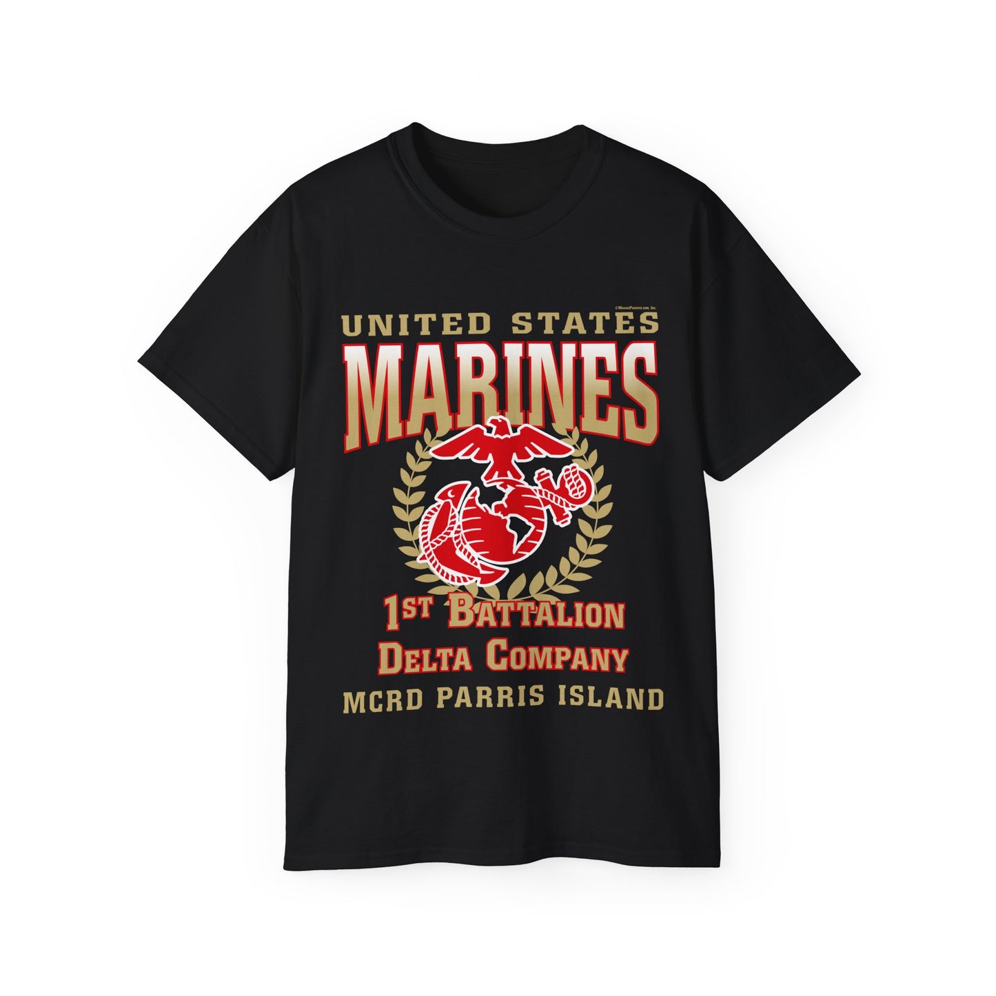 T-Shirt: Delta Co. MCRD Parris Island (EGA + Back Proud Family)