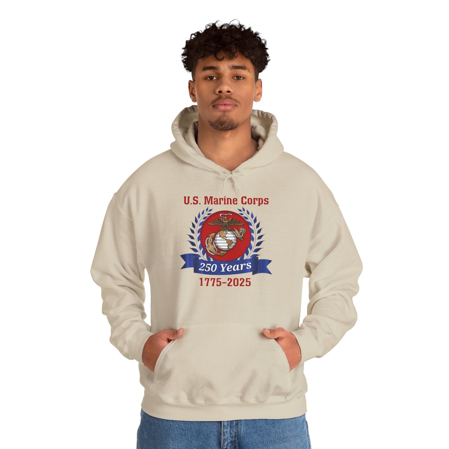 U.S. Marine Corps 250 Years Hoodie, Unisex Pullover, Commemorative Apparel