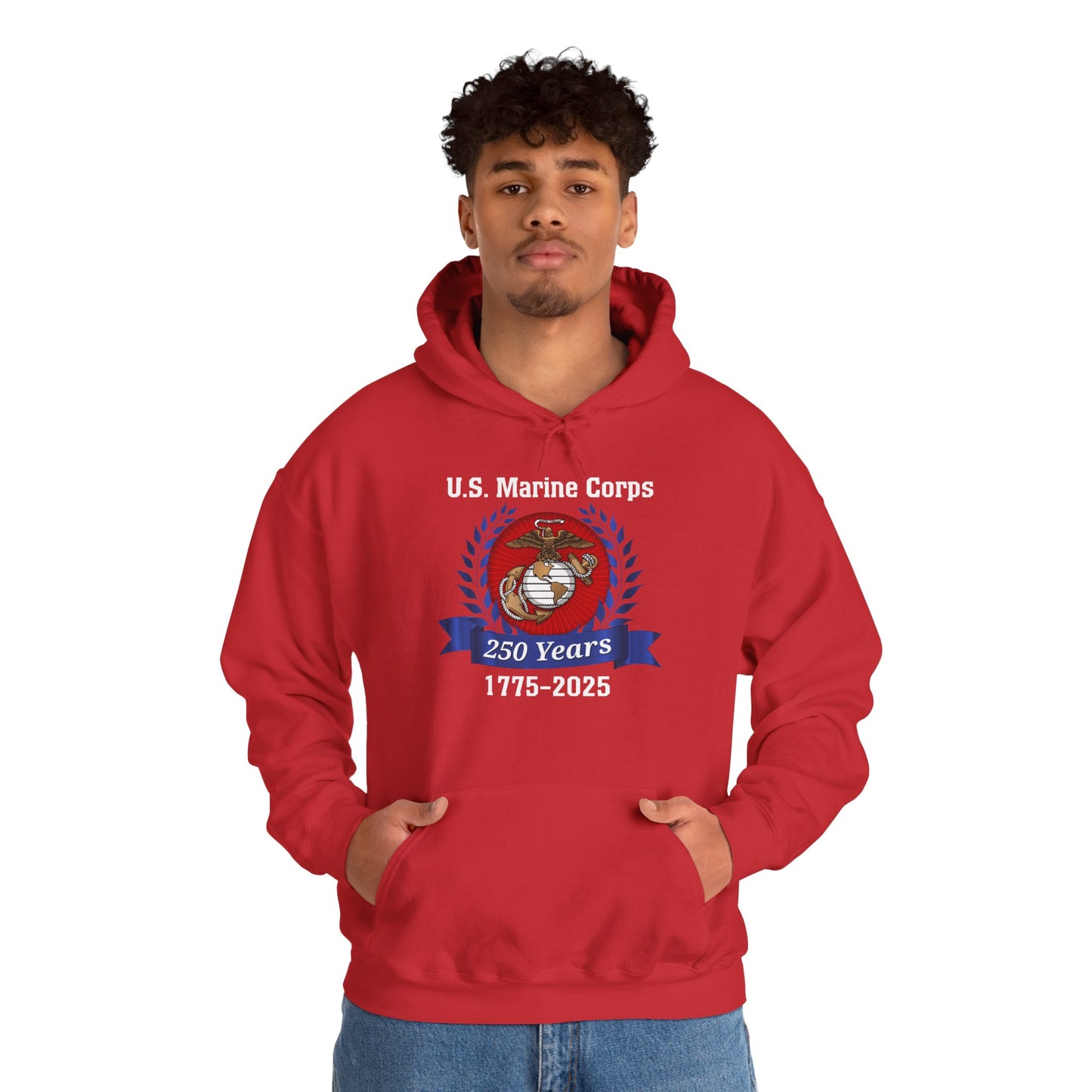 U.S. Marine Corps 250 Years Hoodie, Unisex Pullover, Commemorative Apparel