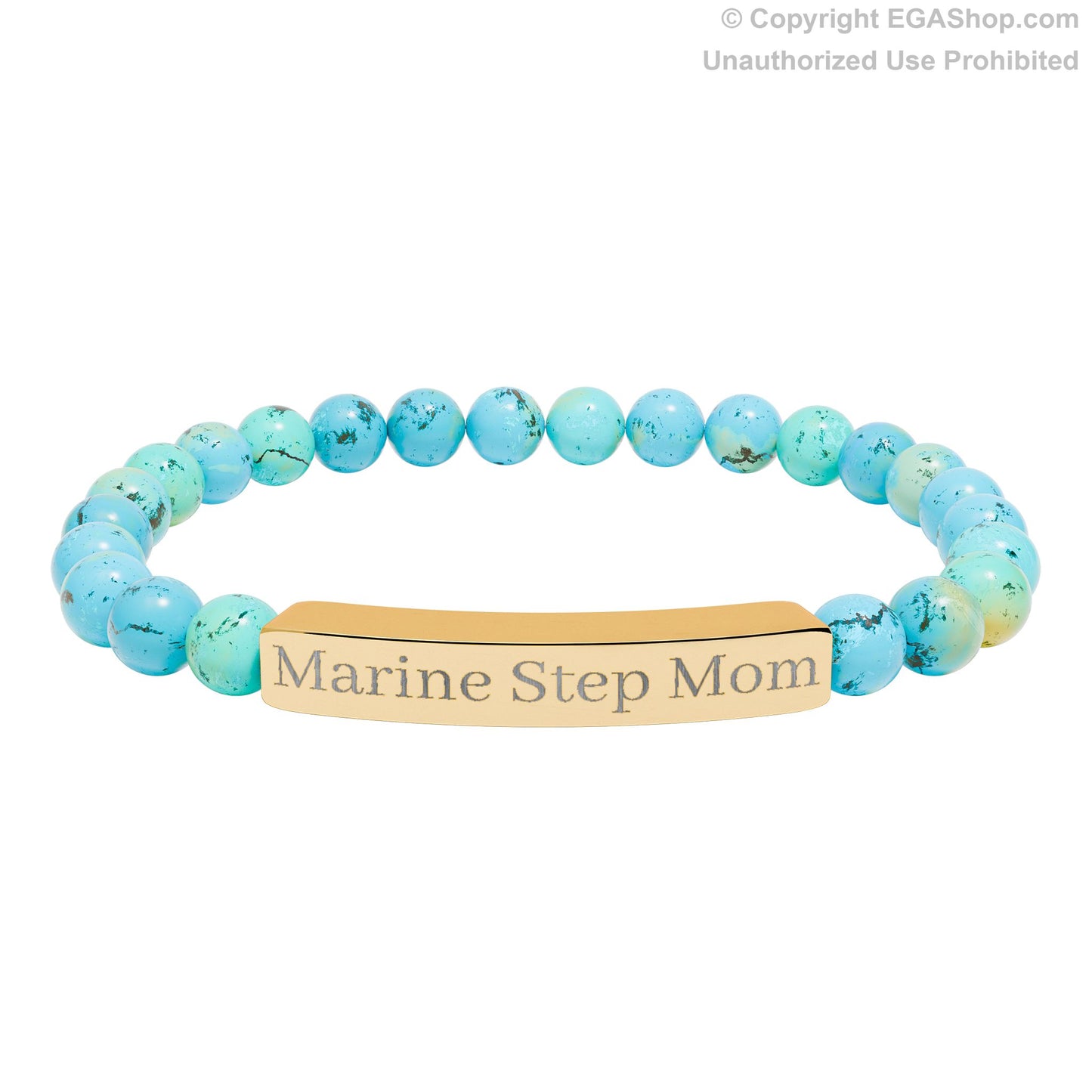 Marine Step Mom Natural Stone Bead Bracelet