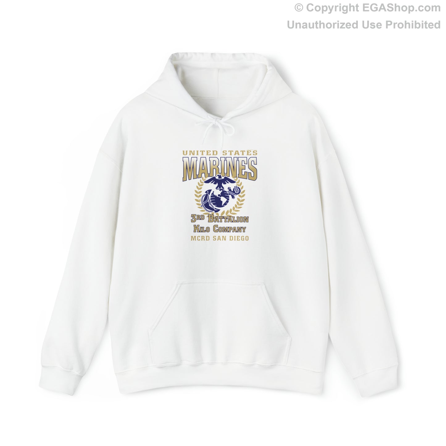 Hoodie: Kilo Co. MCRD San Diego (EGA + Back Proud Family)