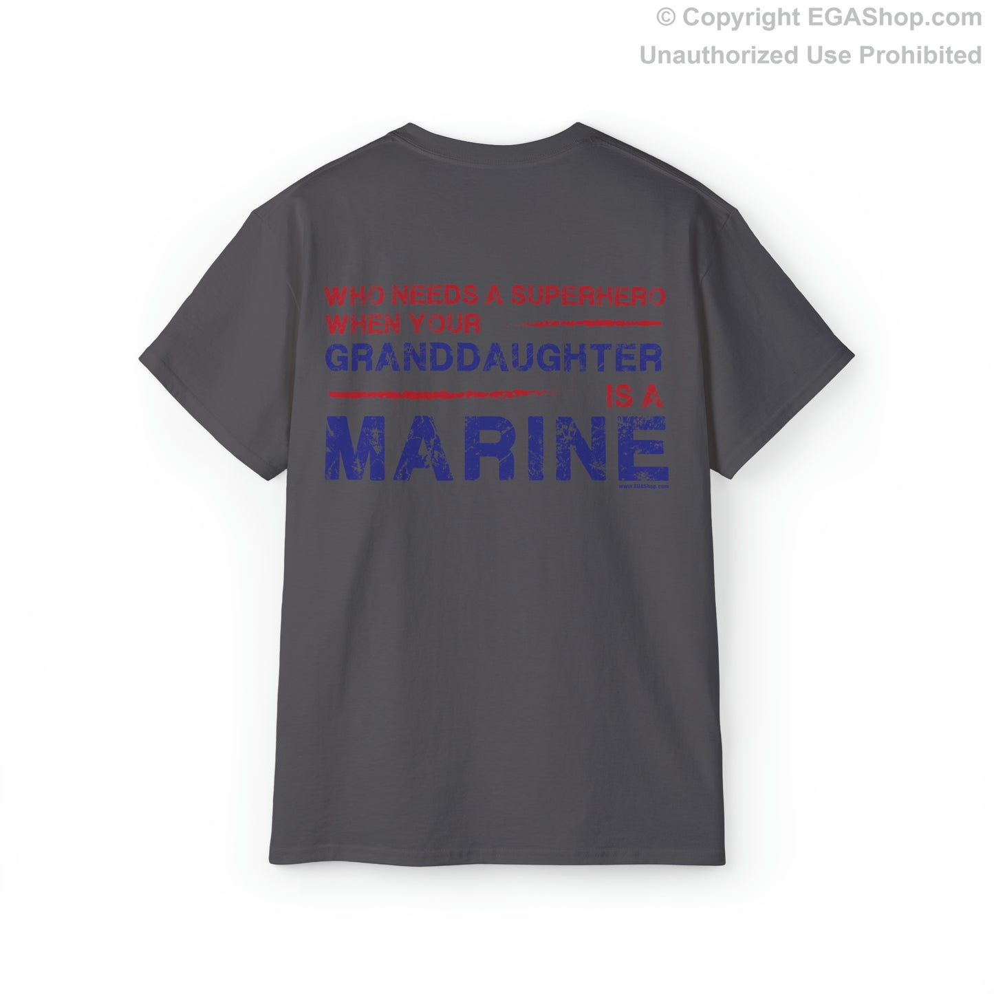 T-Shirt: Superhero, GRANDAUGHTER is a Marine (color choices)