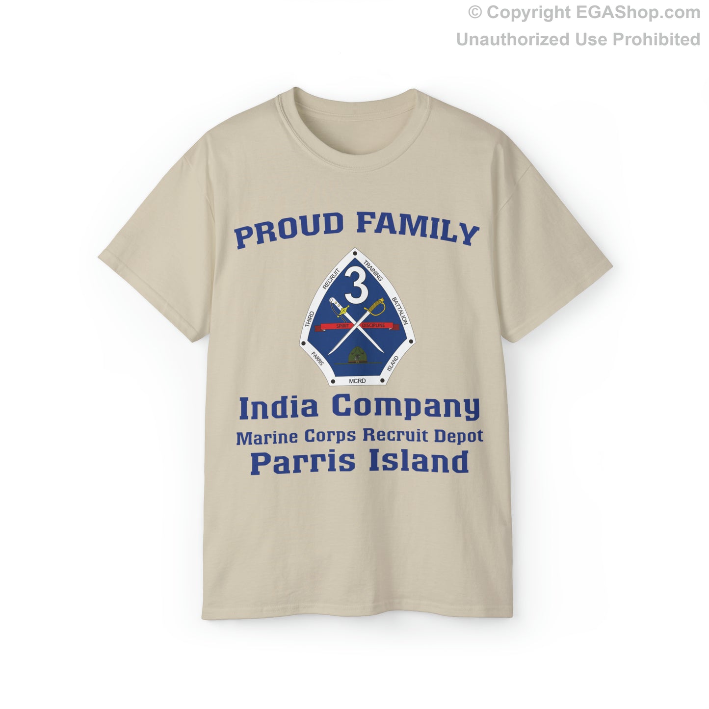 T-Shirt: India Co. MCRD Parris Island (3rd Battalion Crest)
