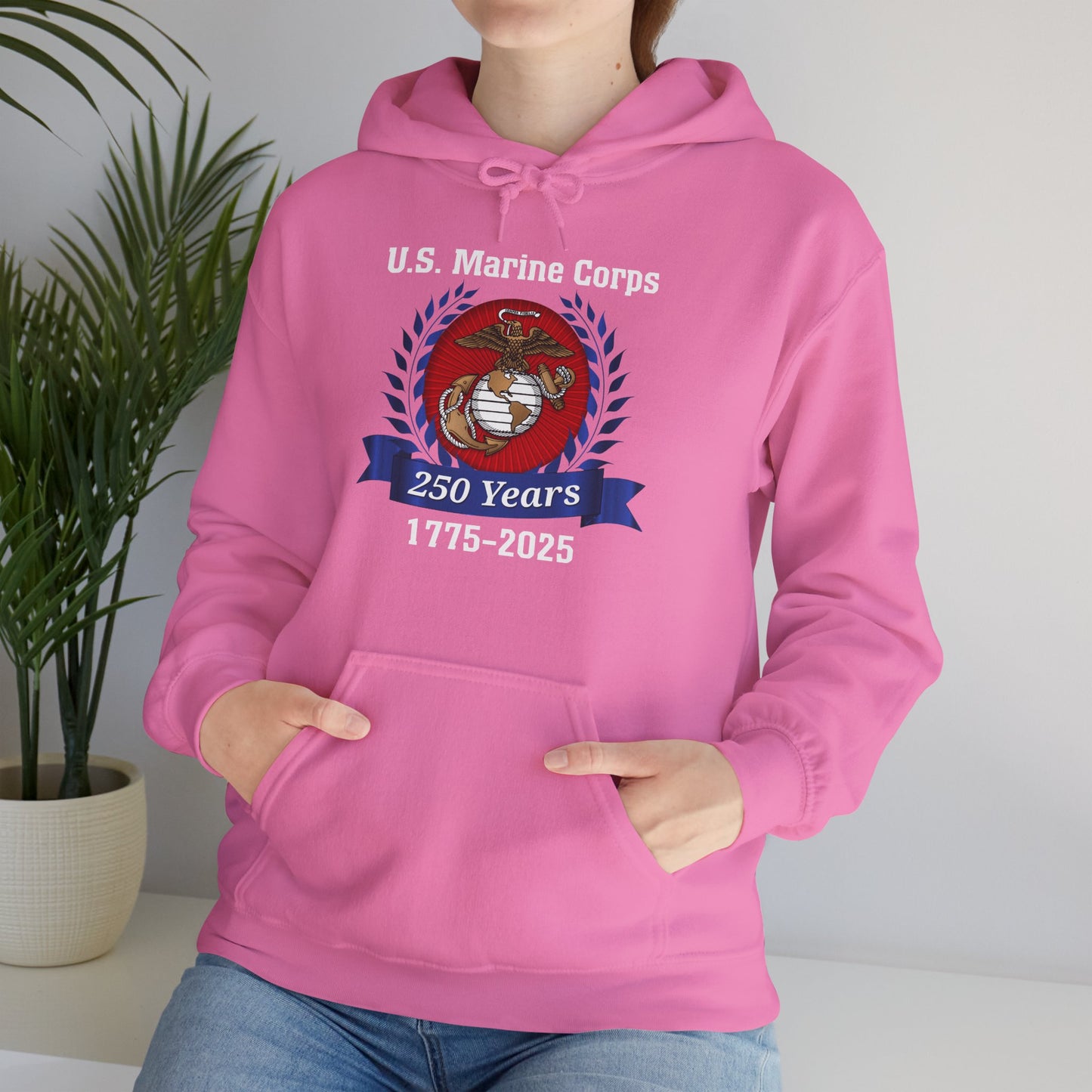 U.S. Marine Corps 250 Years Hoodie, Unisex Pullover, Commemorative Apparel