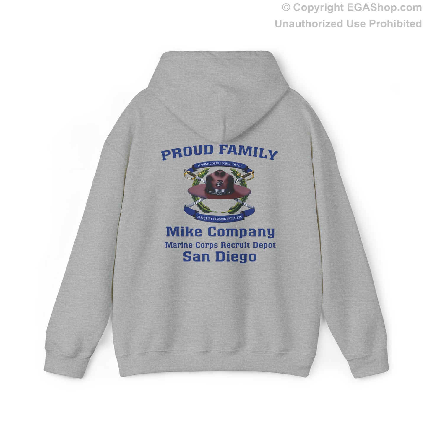 Hoodie: Mike Co. MCRD San Diego (3rd Battalion Crest on BACK)