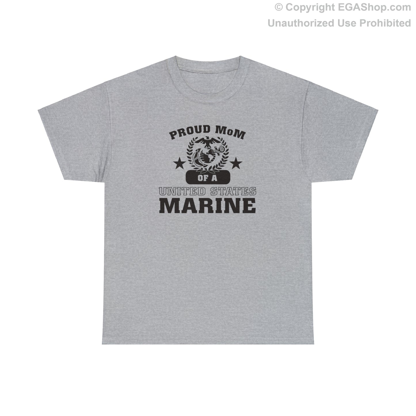 T-Shirt: Proud MoM of a Marine (Varsity Style, Color Choices)