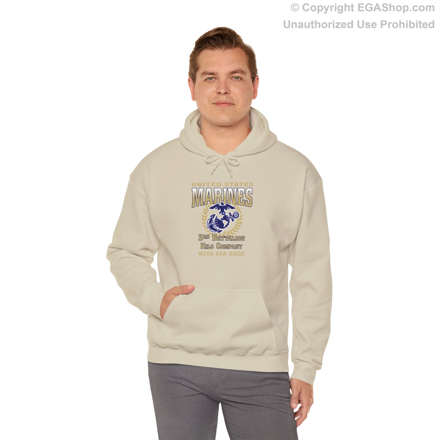 Hoodie: Kilo Co. MCRD San Diego (EGA + Back Proud Family)