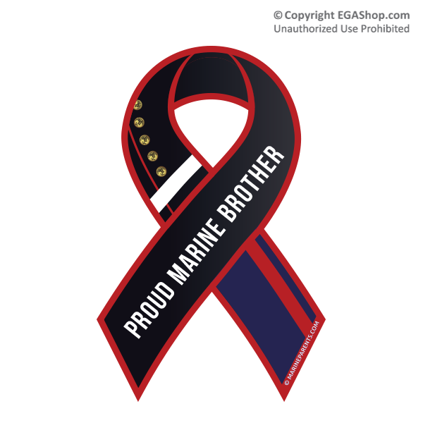Ribbon Car Magnet: Dress Blue, Proud Brother