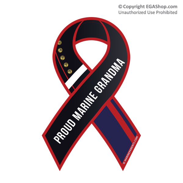 Ribbon Car Magnet: Dress Blue, Proud Grandma SOLD OUT