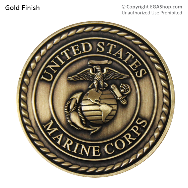 Achievement Coin, Gold: Custom Engraved Marine Corps Coin