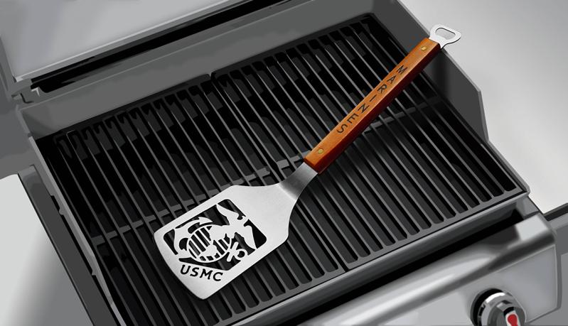Grill Spatula: Marine Corps, Stainless Steel