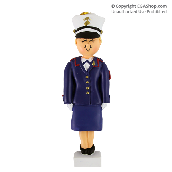 Ornament: Female Marine in Dress Blues