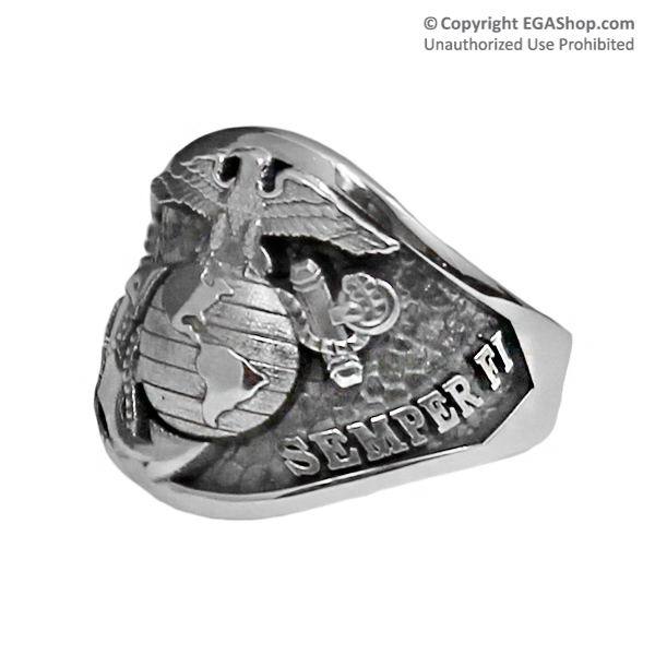 Ring, Sterling Silver EGA Semper Fi