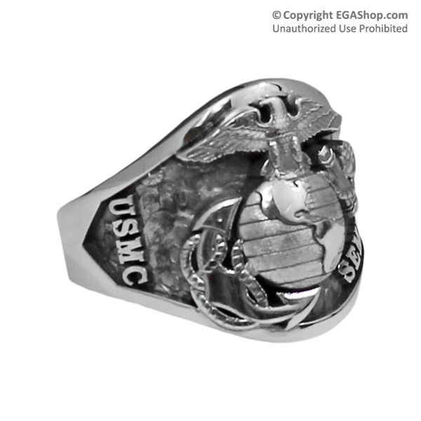 Ring, Sterling Silver EGA Semper Fi