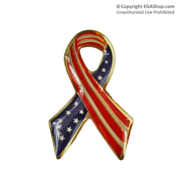 Lapel Pin, Stars and Stripes Ribbon