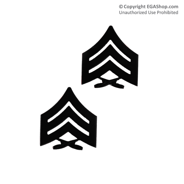 Chevron, Marine Corps: Sergeant (black metal, solid brass)