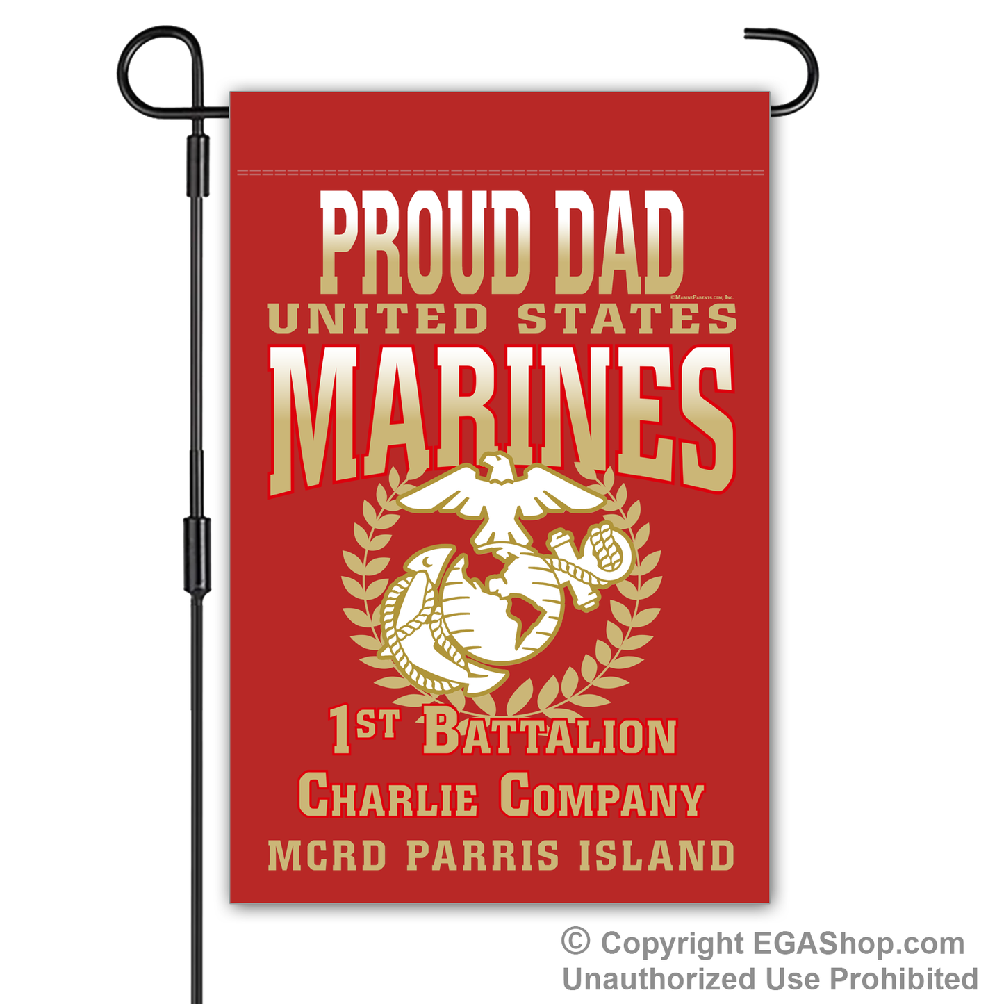 Garden Flag: Charlie Proud Family, Mom, Dad (Parris Island)
