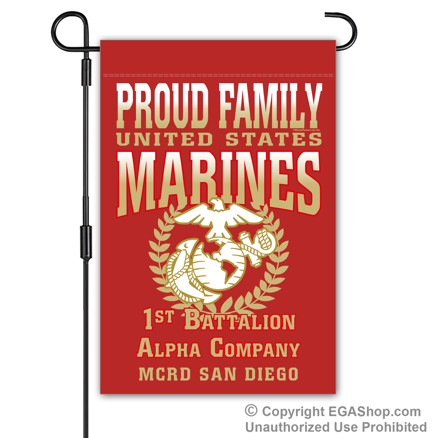 Garden Flag: Alpha Proud Family, Mom, Dad (San Diego)