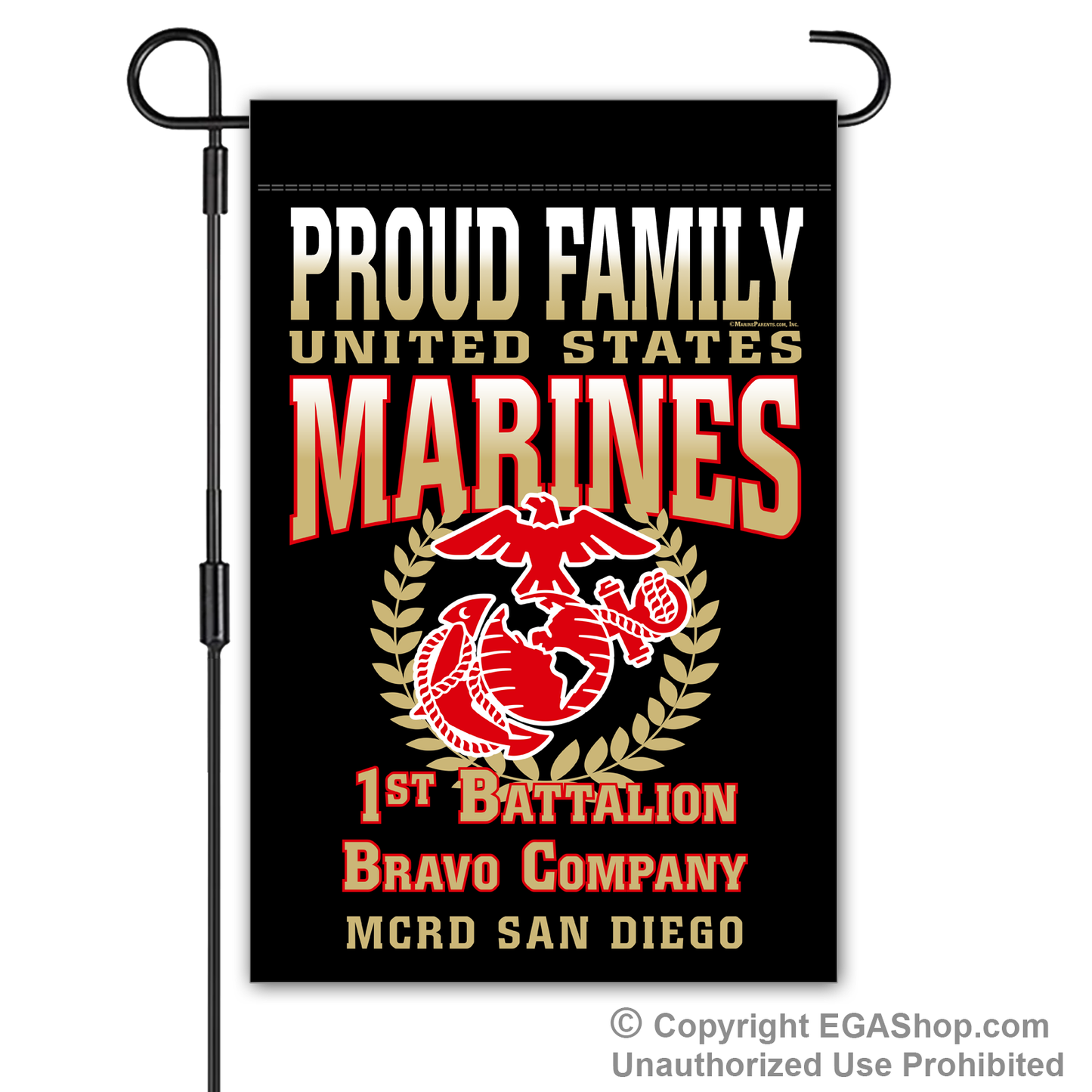 Garden Flag: Bravo Proud Family, Mom, Dad (San Diego)