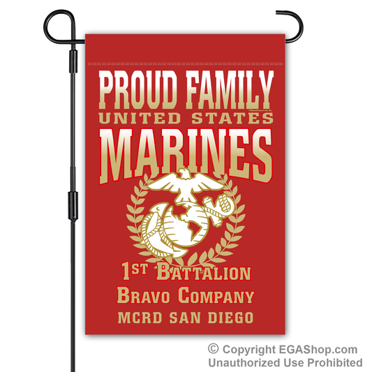 Garden Flag: Bravo Proud Family, Mom, Dad (San Diego)