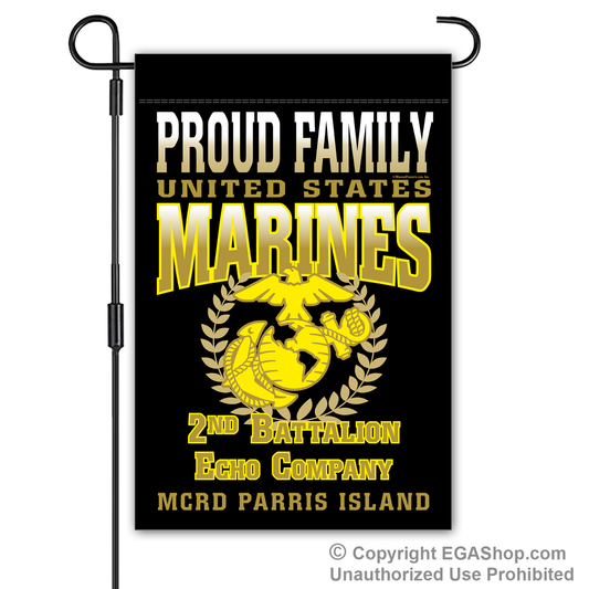 Garden Flag: Echo Proud Family, Mom, Dad (Parris Island)