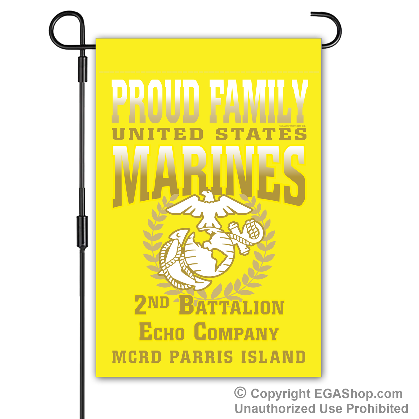 Garden Flag: Echo Proud Family, Mom, Dad (Parris Island)