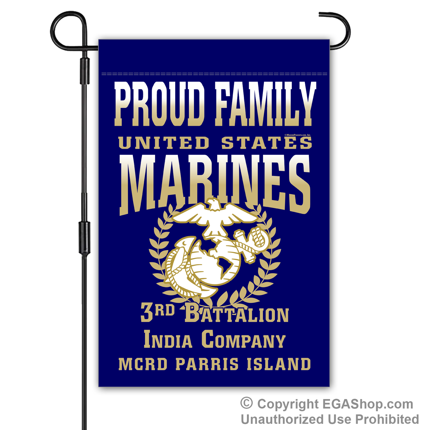 Garden Flag: India Proud Family, Mom, Dad (Parris Island)