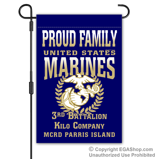 Garden Flag: Kilo Proud Family, Mom, Dad (Parris Island)