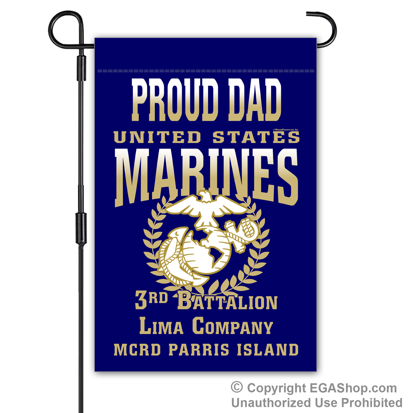Garden Flag: Lima Proud Family, Mom, Dad (Parris Island)