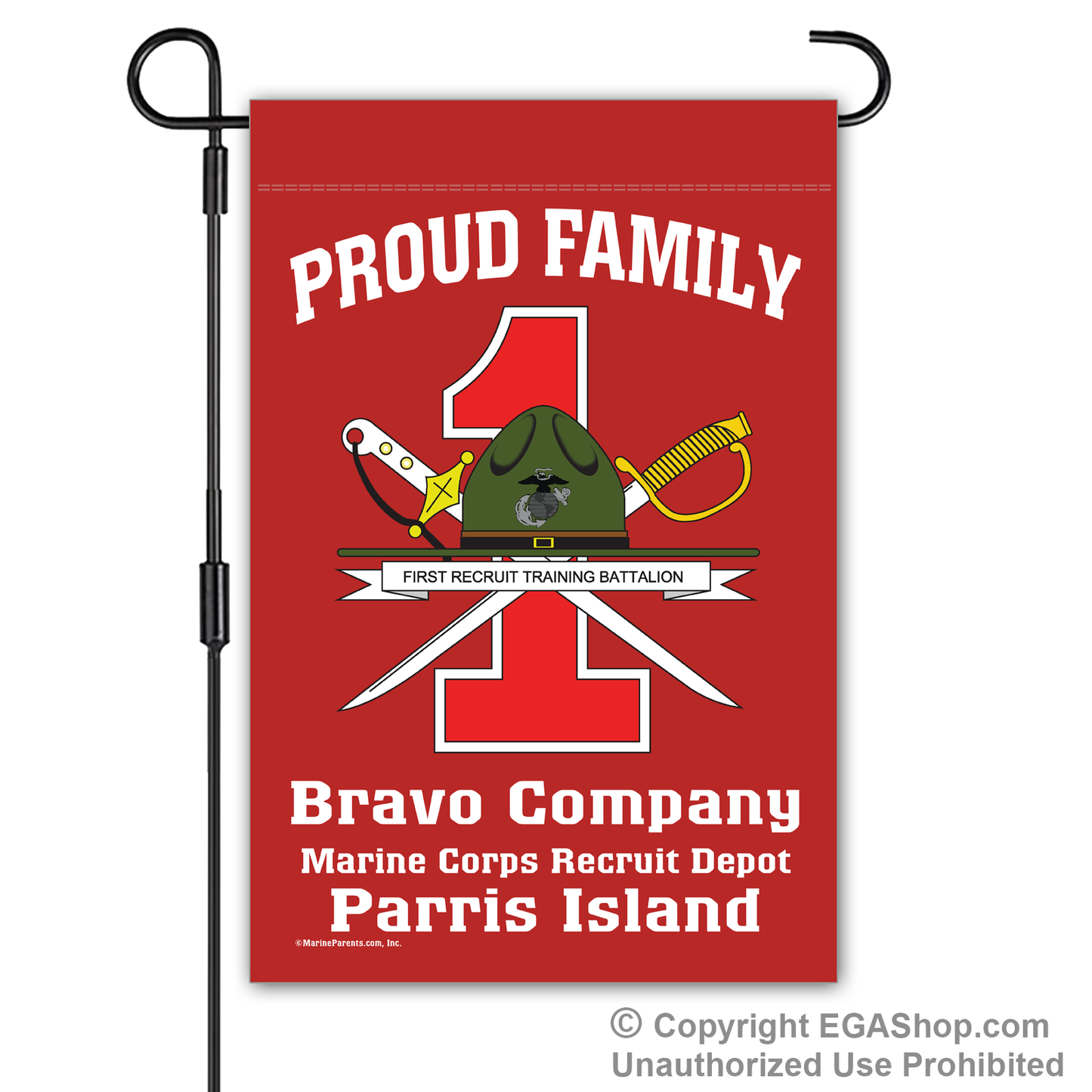 Garden Flag: Bravo 1st BTN Crest Proud Family (Parris Island)