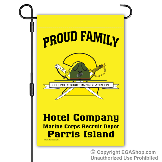 Garden Flag: Hotel 2nd BTN Crest Proud Family (Parris Island)