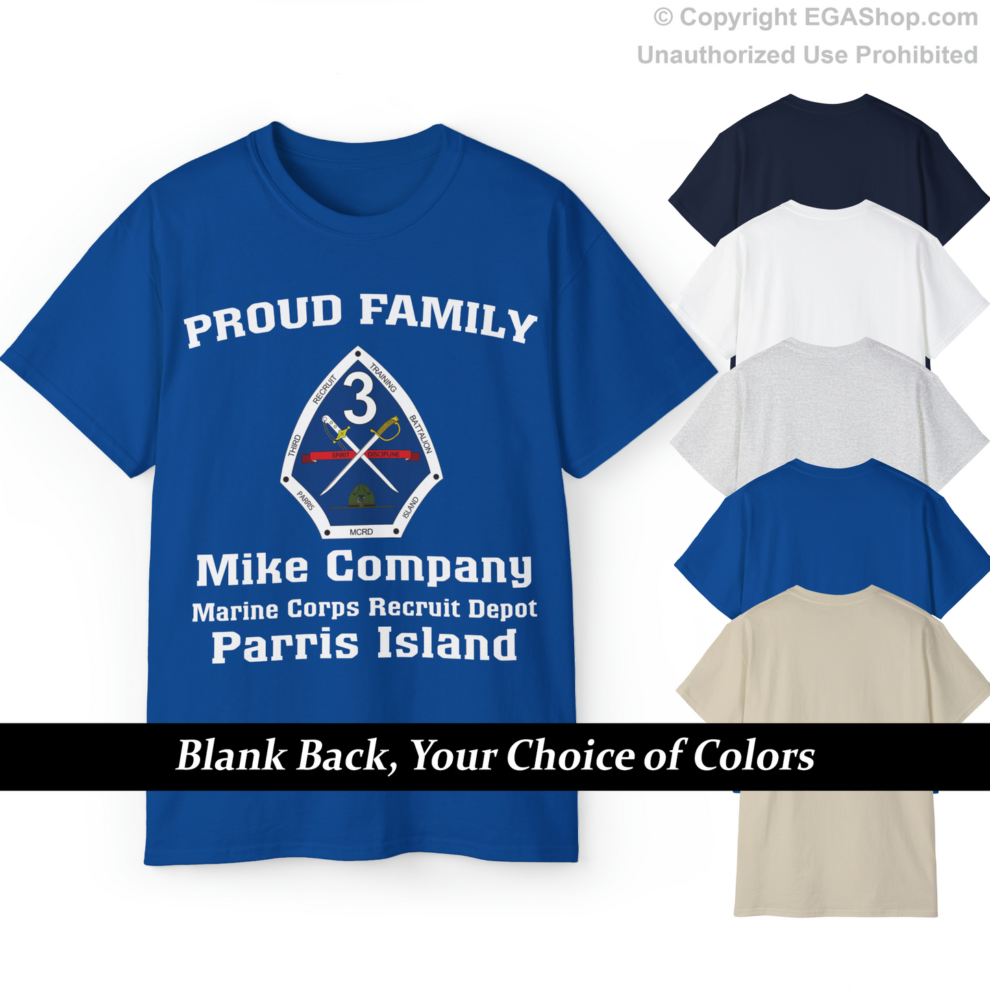 T-Shirt: Mike Co. MCRD Parris Island (3rd Battalion Crest)