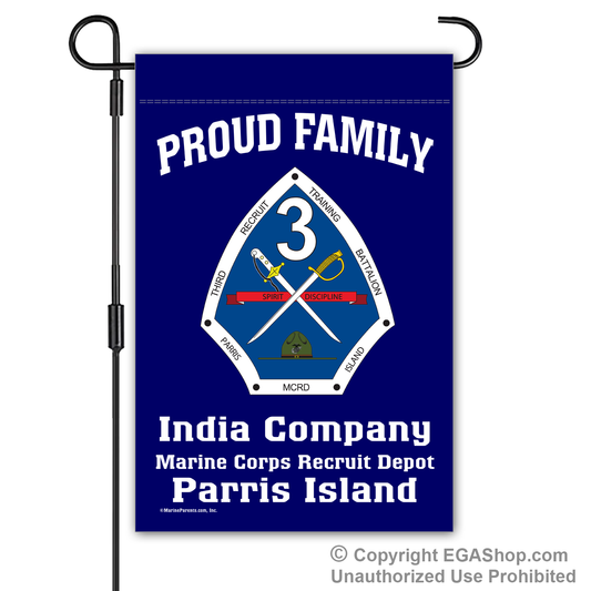 Garden Flag: India 3rd BTN Crest Proud Family (Parris Island)